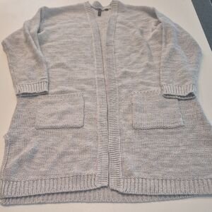 Poof! Light Gray Sz L Cardigan Sweater